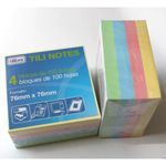 Bloco Notas Adesivas Tilibra Tons Pastel 400 Folhas - Quadrado 76x76mm