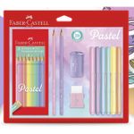 Kit 20 Unidades Tom Pastel Faber Castell - Canetinha, Lápis de Cor, Lápis, Borracha e Apontador