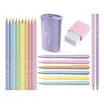 Kit 20 Unidades Tom Pastel Faber Castell - Canetinha, Lápis de Cor, Lápis, Borracha e Apontador