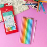 Kit 20 Unidades Tom Pastel Faber Castell - Canetinha, Lápis de Cor, Lápis, Borracha e Apontador