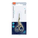 Tesoura Metálica para Bordado BRW Estilo Formato Garça Dourada 9cm