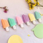 Mini Marca Texto Tom Pastel Picolé Fofo Jocar Office - Kit 6 Cores