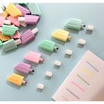 Mini Marca Texto Tom Pastel Picolé Fofo Jocar Office - Kit 6 Cores