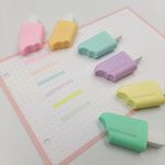 Mini Marca Texto Tom Pastel Picolé Fofo Jocar Office - Kit 6 Cores