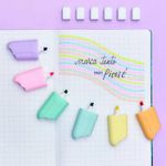 Mini Marca Texto Tom Pastel Picolé Fofo Jocar Office - Kit 6 Cores