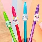 Kit Caneta Bic Cristal Ponteira de Bichinho Coloridas Ponta Média 1.2mm