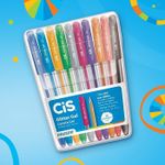 Kit 10 Caneta Glitter Gel Cis 1.0mm
