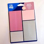 Kit 4 Bloco Adesivo Cis para Lembretes e Notas - Quadriculado - Checklist - Pautado - Pontilhado