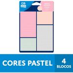 Kit 4 Bloco Adesivo Cis para Lembretes e Notas - Quadriculado - Checklist - Pautado - Pontilhado