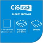 Kit 4 Bloco Adesivo Cis para Lembretes e Notas - Quadriculado - Checklist - Pautado - Pontilhado