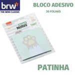 Bloco Adesivo para Recado ou Anotações BRW Pata de Gatinho Fofo 30 Folhas