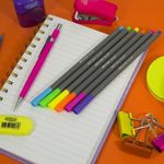 Kit 6 Caneta BRW Fine Liner 0.4mm - Cores Neon Ponta Ultra Fina