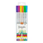 Kit 6 Caneta BRW Fine Marker Cores Neon Hidrográfica Ponta 1.0mm