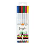 Kit 6 Caneta BRW Fine Marker Cores Básicas Hidrográfica Ponta 1.0mm