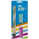 Kit Cis Spiro Escolar - Borracha + Apontador + 2 Lápis