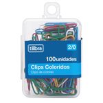 Kit 100 Clips Coloridos Tilibra 2/0