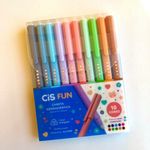 Kit 10 Caneta Cis Fun Escrita Fina 0.7mm - Corpo Decorado Fofo
