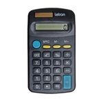 Calculadora de Bolso Leonora Letron 8 Dígitos Preta Básic Solar