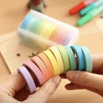 Kit 10 Washi Tape Tons Pastel Fresh Slim 7,5mm x 5 metros