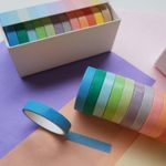 Kit 10 Washi Tape Tons Pastel Fresh Slim 7,5mm x 5 metros