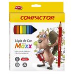 Lápis de Cor Jumbo Compactor Ponta 5.0mm Maxx com Apontador - 12 unidades