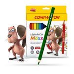 Lápis de Cor Jumbo Compactor Ponta 5.0mm Maxx com Apontador - 12 unidades