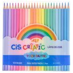 Kit 24 Lápis de Cor Tons Pastel Cis Criatic
