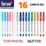 Caneta em Gel BRW Tom Pastel, Glitter  e Branca Ponta 1.0mm - Unidade