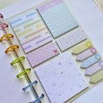 Bloco para Caderno de Disco BRW Tom Pastel - 10 Blocos x 25 Folhas - Nota Adesiva e Marcador Página