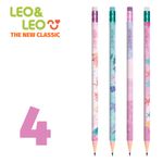 Kit Lápis Leo&Leo HB Fundo do Mar Fofo com Borracha