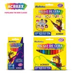 Big Giz de Cera Acrilex Tradicional Neon Glitter Tons de Pele
