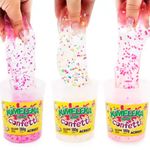 Slime Kimeleka Confetti Acrilex 180g - Com Glitter Formatos Corações Bolinhas Estrelas