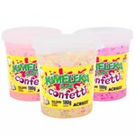 Slime Kimeleka Confetti Acrilex 180g - Com Glitter Formatos Corações Bolinhas Estrelas