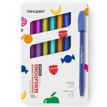 Kit Caneta Newpen Perfumada Pentop Colorida com Cheirinho e Ponta Fina 0.7mm