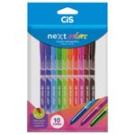 Kit Caneta Cis Next Ponta Fina 0.7mm - Coloridas