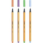 Kit Stabilo Pastel 4 Marca Texto + 4 Caneta Point 88 + 4 Lápis Swano