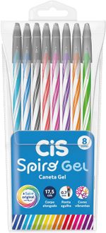 Kit Caneta Cis Spiro Gel Ponta Agulha Ultra Fina Corpo Longo 0.7mm