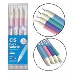 Caneta Cis Dolce Color Retrátil Ponta Ultra Fina Agulha 0.4mm Fofa Tom Pastel - Kit ou Unidade