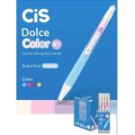 Caneta Cis Dolce Color Retrátil Ponta Ultra Fina Agulha 0.4mm Fofa Tom Pastel - Kit ou Unidade