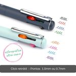 Caneta Pentel 4 em 1 Izee Retrátil Ponta Fina 0.7mm