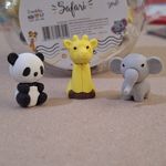 Mini Borracha Safari BRW Fofa Panda Elefante Girafa - Kit ou Unidade