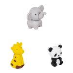 Mini Borracha Safari BRW Fofa Panda Elefante Girafa - Kit ou Unidade