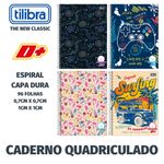 Caderno Quadriculado Tilibra D+ Capa Dura Espiral 0.7cm ou 1cm - 96 Folhas