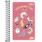 Caderneta Tilibra D+ Capa Flexível A8 - 96 ou 48 Folhas - Gatinho e Skate