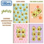 Caderno Universitário Tilibra Abacute 10 Matérias 160 Folhas - Espiral Capa Dura Abacate Fofo