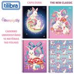Caderno Universitário Tilibra Bunnyfly 10 Matérias 160 Folhas - Espiral Capa Dura Coelho Vintage Fofo