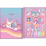 Caderno Universitário Tilibra Bunnyfly 10 Matérias 160 Folhas - Espiral Capa Dura Coelho Vintage Fofo