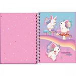 Caderno Universitário Tilibra Bunnyfly 10 Matérias 160 Folhas - Espiral Capa Dura Coelho Vintage Fofo