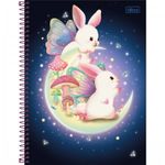 Caderno Universitário Tilibra Bunnyfly 10 Matérias 160 Folhas - Espiral Capa Dura Coelho Vintage Fofo
