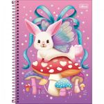 Caderno Universitário Tilibra Bunnyfly 10 Matérias 160 Folhas - Espiral Capa Dura Coelho Vintage Fofo